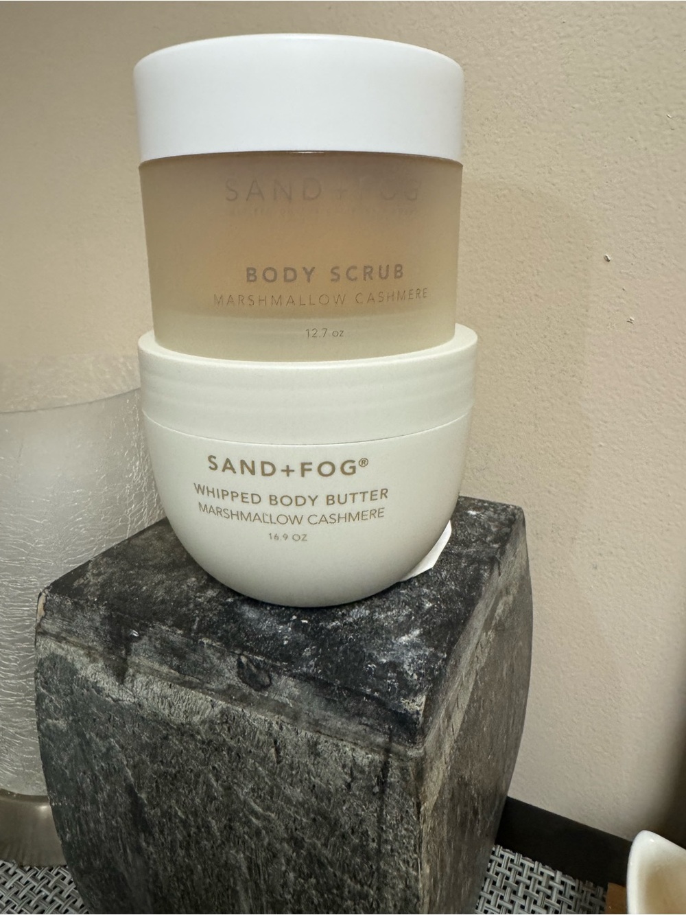 SAND+FOG Marshmallow Cashmere Whipped Body Butter & Body Scrub